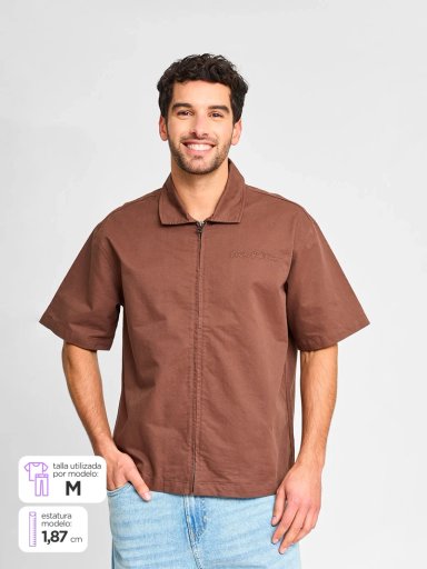 CAMISA HOMBRE INDEX ALGODÓN MANGA CORTA CIERRE - 1