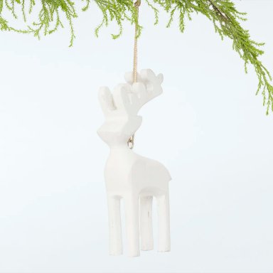 ADORNO NAVIDEÑO MAISON LINETT RENO MADERA BLANCO - 1
