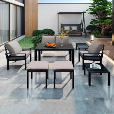 JUEGO DE LIVING RIPLEY HOME MENORCA 4C NEGRO - 16