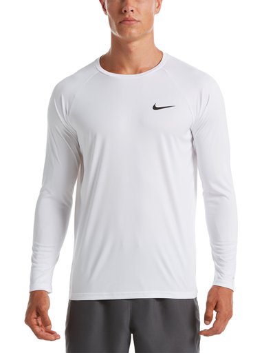 POLERA NATACIÓN HOMBRE NIKE NESSA587-100 BLANCO MANGA LARGA ESSENTIAL HYDROGUARD - 1