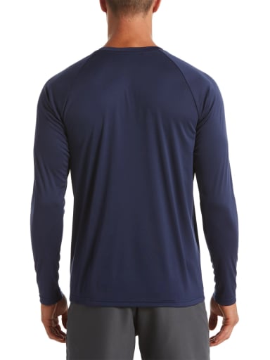 POLERA NATACIÓN HOMBRE NIKE NESSA587-440 AZUL MANGA LARGA ESSENTIAL HYDROGUARD - 3