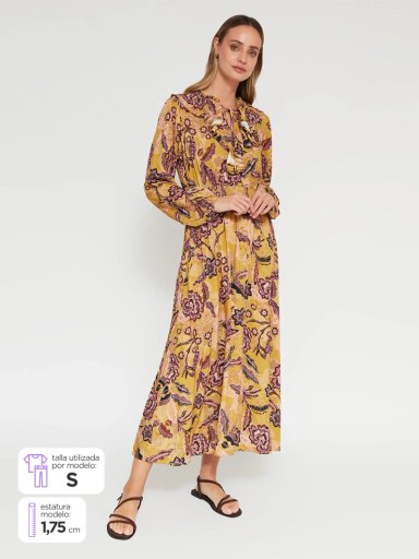 VESTIDO MUJER REGATTA LARGO FLORES BRILLOS - 1