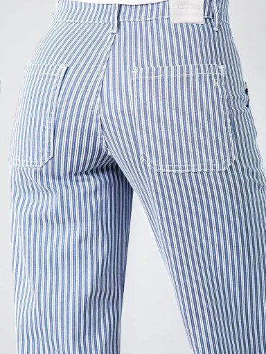 PANTALÓN ALGODÓN MUJER RAINDOOR AZUL DENIM RAYAS - 5