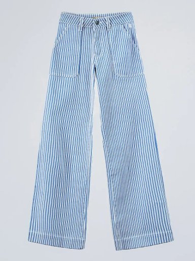 PANTALÓN ALGODÓN MUJER RAINDOOR AZUL DENIM RAYAS - 6
