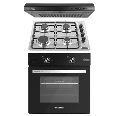 KIT SINDELEN HORNO EMPOTRABLE HE-7000NG + ENCIMERA 4 PLATOS CEG-4600IN + CAMPANA CA-606NG - 1