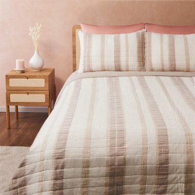 CUBRECAMA MAISON LINETT TEJIDO 2 PLAZAS TAUPE - 1