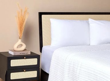 CUBRECAMA MAISON LINETT STITCHING WHITE 2 PLAZAS BLANCO - 2