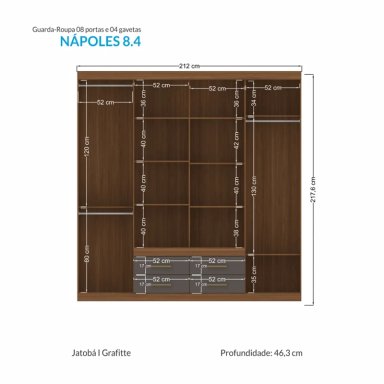 CLÓSET ALTAVISION NÁPOLES 8 PUERTAS 4 CAJONES GRAFITO - 3