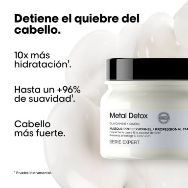 MINI MÁSCARA CABELLO LOREAL 150ML ANTI-QUIEBRE METAL DETOX - 2