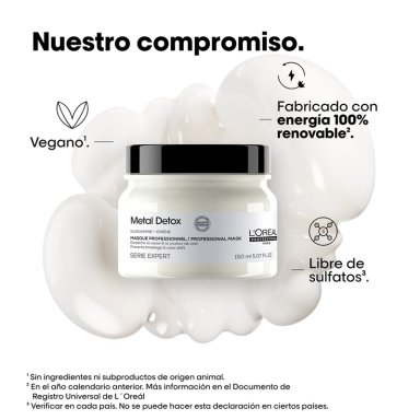 MINI MÁSCARA CABELLO LOREAL 150ML ANTI-QUIEBRE METAL DETOX - 10