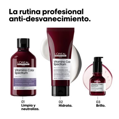 SHAMPOO LOREAL 300ML CUIDADO DEL COLOR MATIZADOR MORADO VITAMINO COLOR SPECTRUM - 5