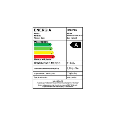 CALEFONT GAS NATURAL 13 LT MIDEA MGWH13-26EQP-GN - 9