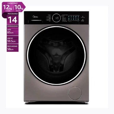 LAVADORA SECADORA MIDEA MF210D120WB/T 12KG/10KG GRAFITO - 1