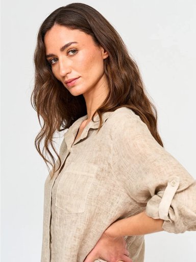 BLUSA MANGA 3/4 LINO MUJER CACHAREL ITALIA - 3
