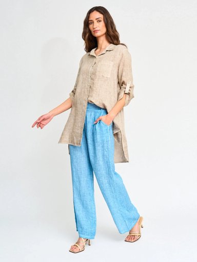 BLUSA MANGA 3/4 LINO MUJER CACHAREL ITALIA - 4