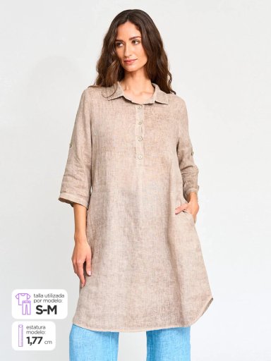 VESTIDO LARGO LINO MUJER CACHAREL ITALIA - 1