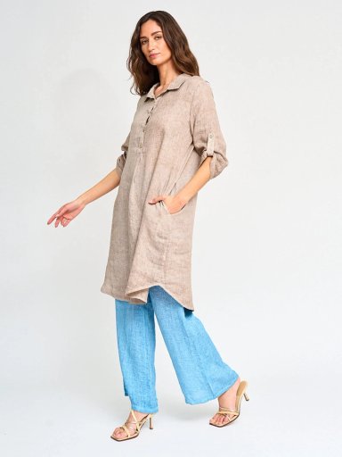 VESTIDO LARGO LINO MUJER CACHAREL ITALIA - 4