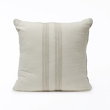 COJÍN MAISON LINETT LINO LÍNEAS 60X60 CM IVORY - 1