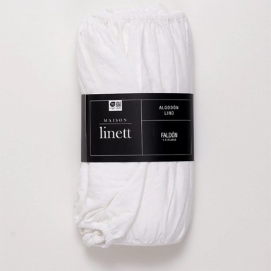 FALDÓN MAISON LINETT ELASTICADO LINO SÚPER KING BLANCO - 1