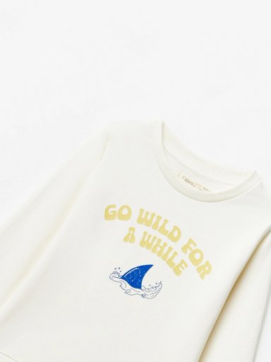 POLERÓN ALGODÓN NIÑO SFERA BLANCO BÁSICO PRINT - 3