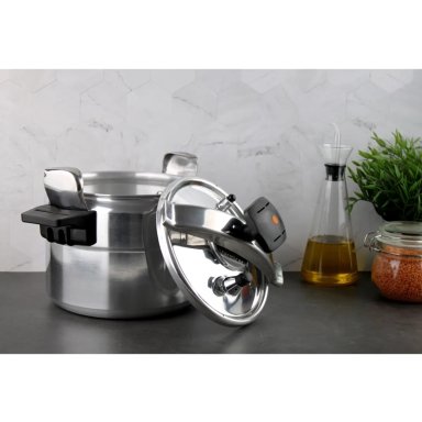 OLLA MARMICOC A PRESION ALUMAX PLUS PLATEADO 8 LITROS 2 PIEZAS - 9