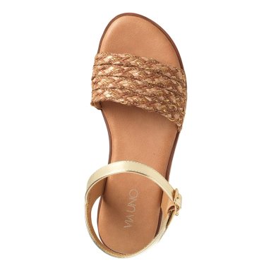 SANDALIAS MUJER VIA UNO DORADO 22641608 - 3