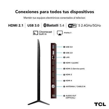 SMART TV TCL QLED MINI LED 4K UHD 65” 65C6KS - 9