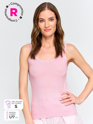 POLERA DE PIJAMA SIN MANGAS MUJER MARQUIS RIB - 1