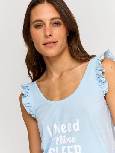 POLERA DE PIJAMA SIN MANGAS MUJER INDEX VUELOS - 3