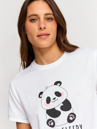 POLERA DE PIJAMA MANGA CORTA MUJER INDEX PANDA - 3