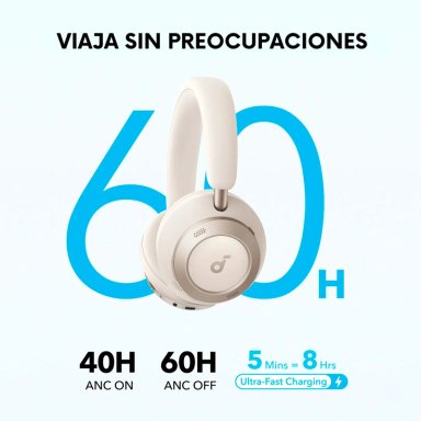 AUDÍFONOS SOUNDCORE ON EAR SPACE ONE PRO BLUETOOTH BLANCO - 6