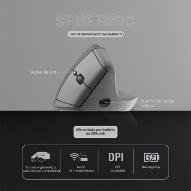 MOUSE INALÁMBRICO VOLKANO SERIE ERGO - 11