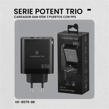 CARGADOR DE CELULAR 65W VOLKANO - 5