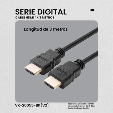 CABLE HDMI VOLKANO 4K SERIE DIGITAL 3M - 5