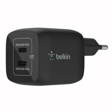 CARGADOR CELULAR BELKIN 45W MAX 2X USB-C NEGRO - 1