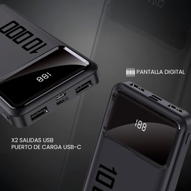 BATERÍA PORTÁTIL VOLKANO SERIE PUNCH 10000MAH - 6