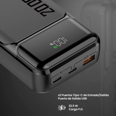 BATERÍA PORTÁTIL VOLKANO SERIE ROMA 20000MAH - 5
