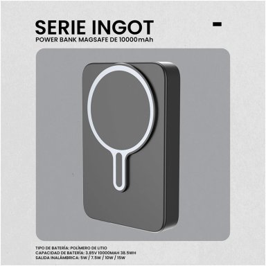 CARGADOR VOLKANO SERIE INGOT VKX-9031-BK MEAGSAFE 10000MAH - 6