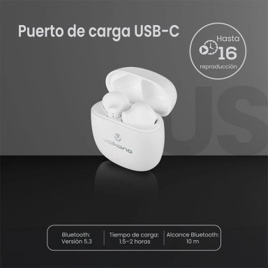 AUDÍFONOS VOLKANO IN EAR SERIE SLEEK BLUETOOTH - 5