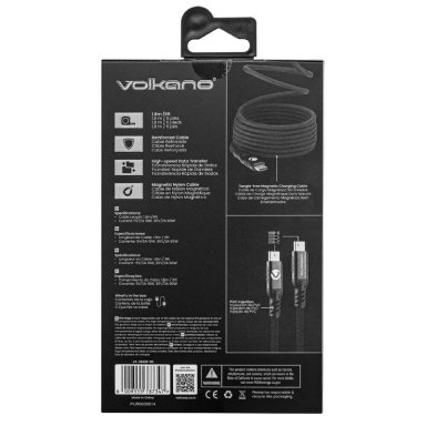 CABLE USB C 60W VOLKANO SERIE WEAV MAGNÉTICO - 10