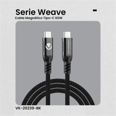CABLE USB C 60W VOLKANO SERIE WEAV MAGNÉTICO - 6