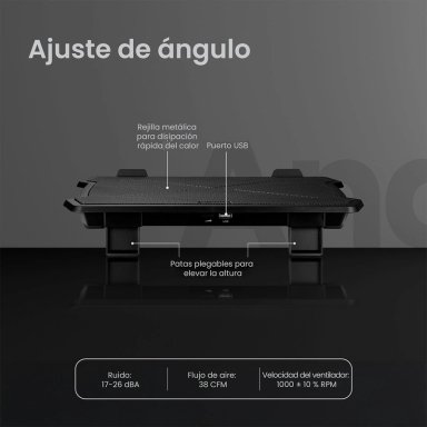BASE PARA NOTEBOOK VOLKANO SERIE POLAR CON DOBLE VENTILADOR 15.6” - 8