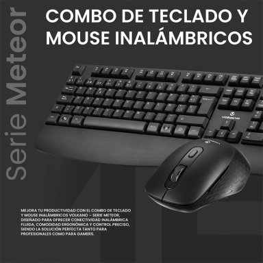 SET VOLKANO SERIE METEOR TECLADO + MOUSE INALÁMBRICO - 11