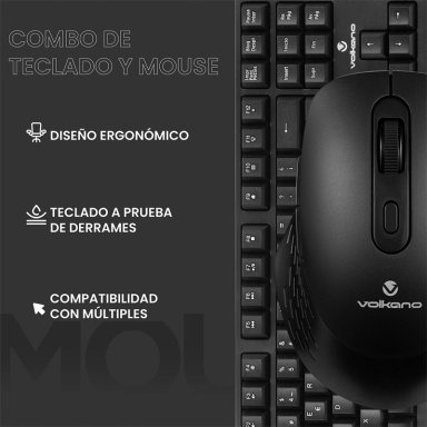 SET VOLKANO SERIE METEOR TECLADO + MOUSE INALÁMBRICO - 10