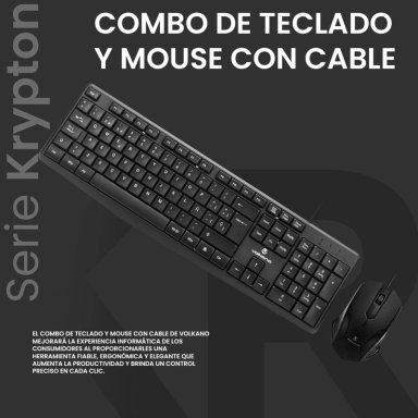 SET VOLKANO KRYPTON TECLADO + MOUSE - 12