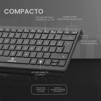 TECLADO INALÁMBRICO VOLKANO GALENA DUAL - 5