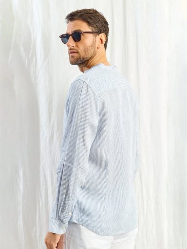 CAMISA HOMBRE SPAVALDI LINO CUELLO MAO MANGA LARGA - 2