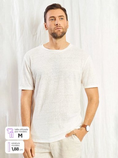 POLERA HOMBRE SPAVALDI LINO CUELLO REDONDO - 2