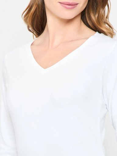 CAMISETA MANGA LARGA ALGODÓN MUJER PALMERS PREMIUM CUELLO V 401601 - 4