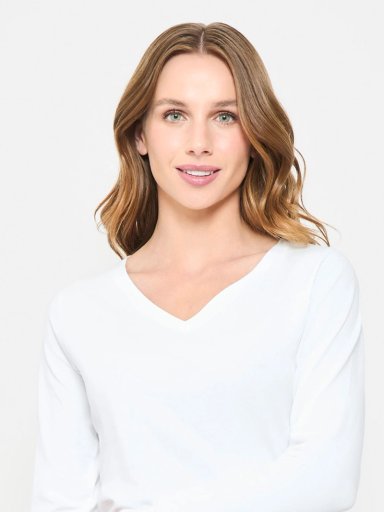 CAMISETA MANGA LARGA ALGODÓN MUJER PALMERS PREMIUM CUELLO V 401601 - 3